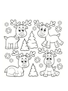 dessin rennes de noel