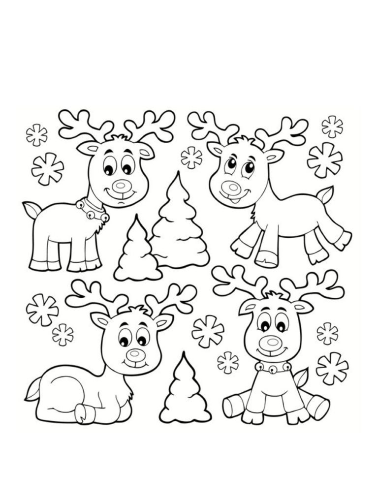 Dessins De Noel à Imprimer Gratuitement Coloriage renne de Noël : 24 dessins à imprimer gratuitement