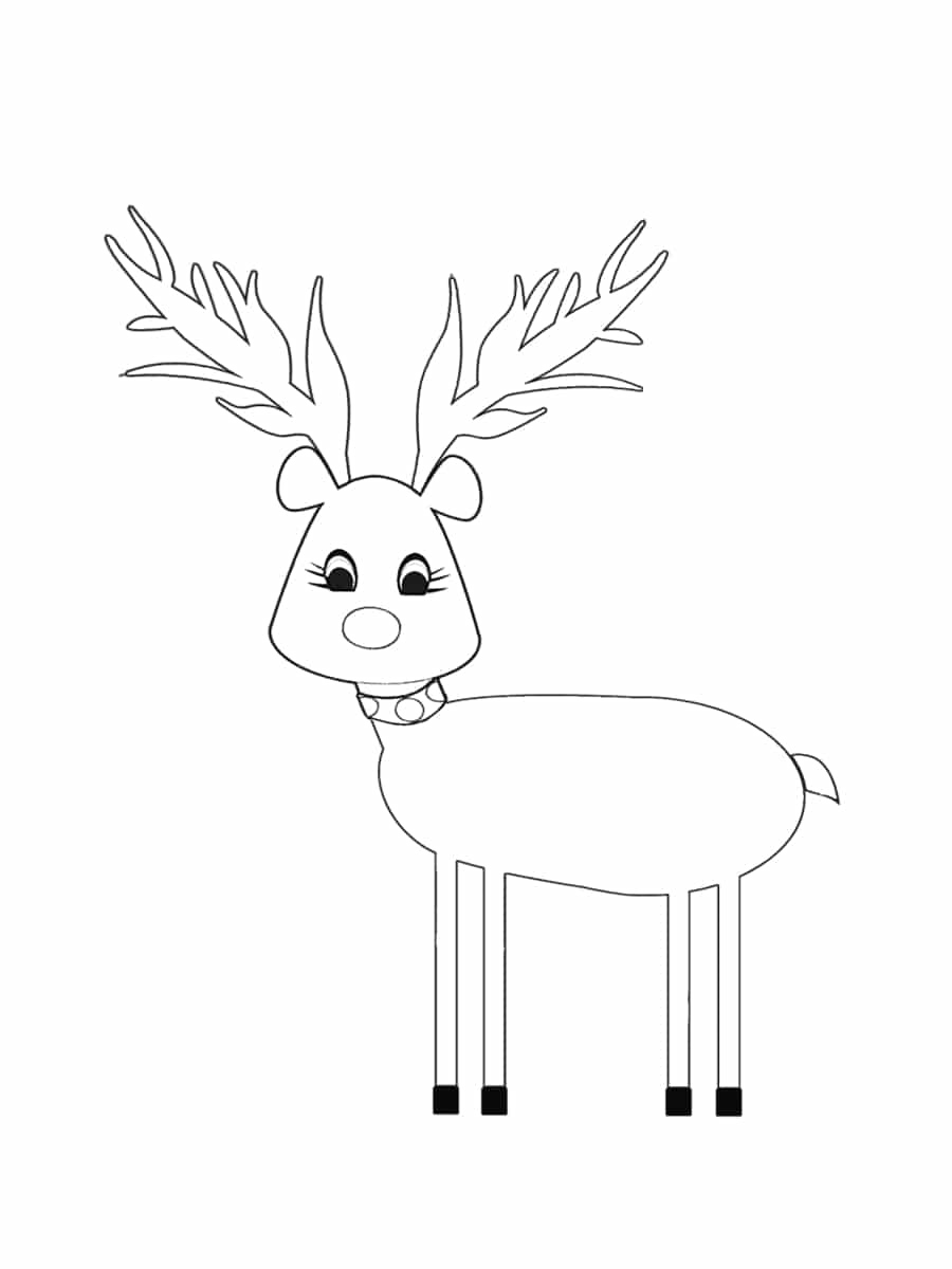 Coloriage renne de Noël  24 dessins à imprimer gratuitement