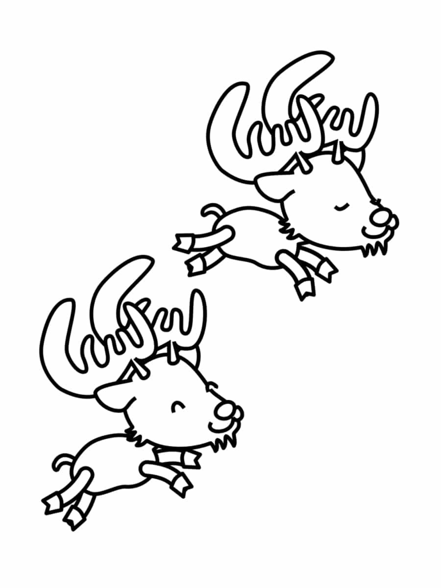 Coloriage renne de Noël  24 dessins à imprimer gratuitement
