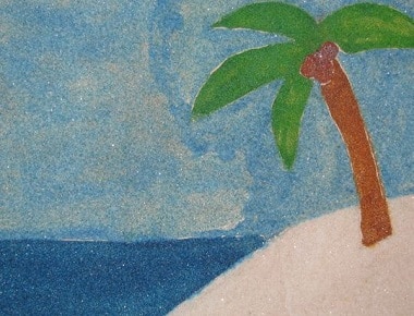 tableau de sable coloré
