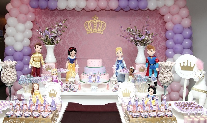 Décoration de fête d'anniversaire princesse pour filles