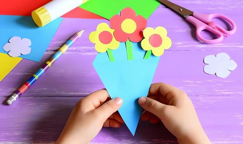 bricolage carte fleur