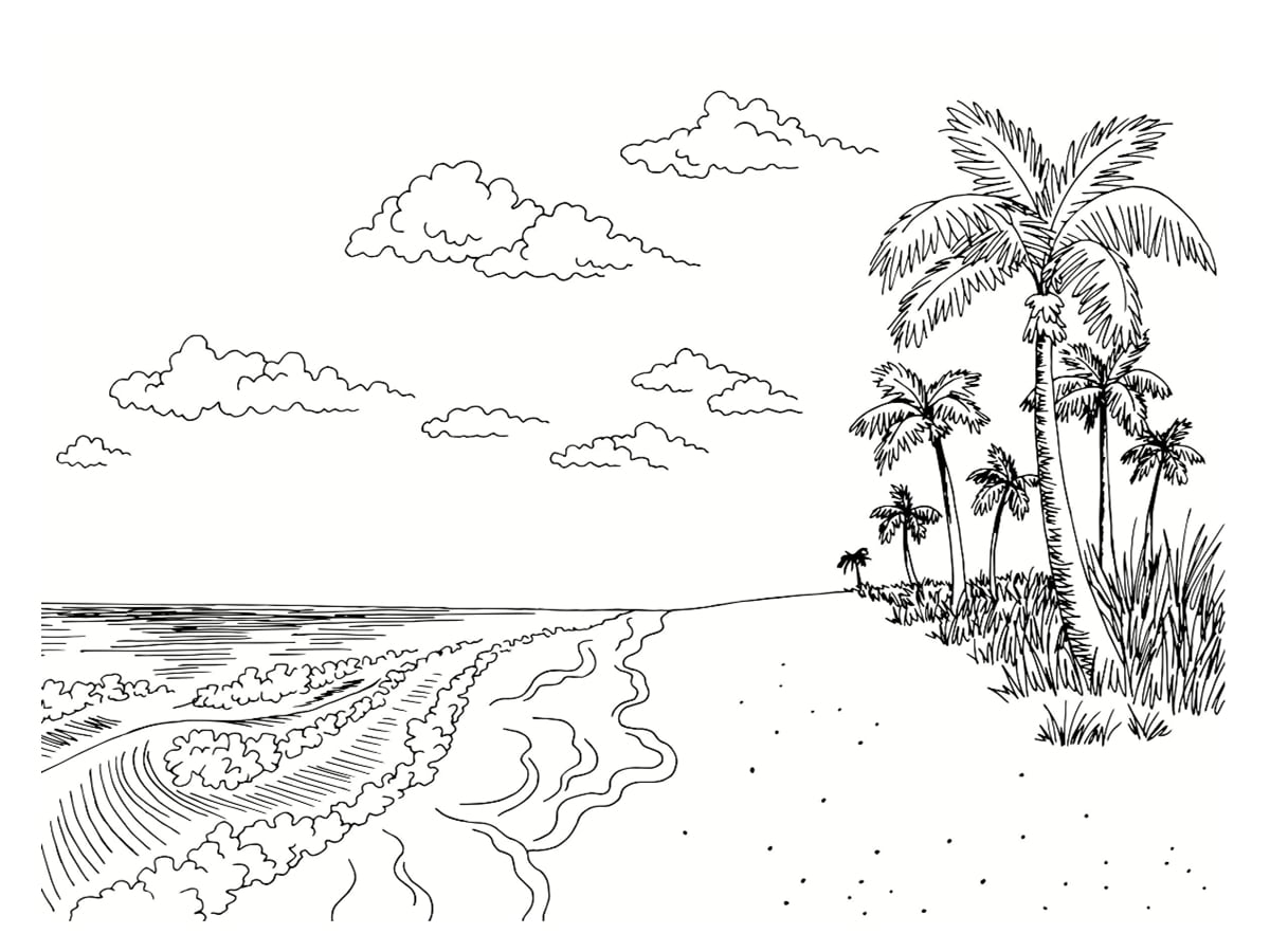dessin de plage