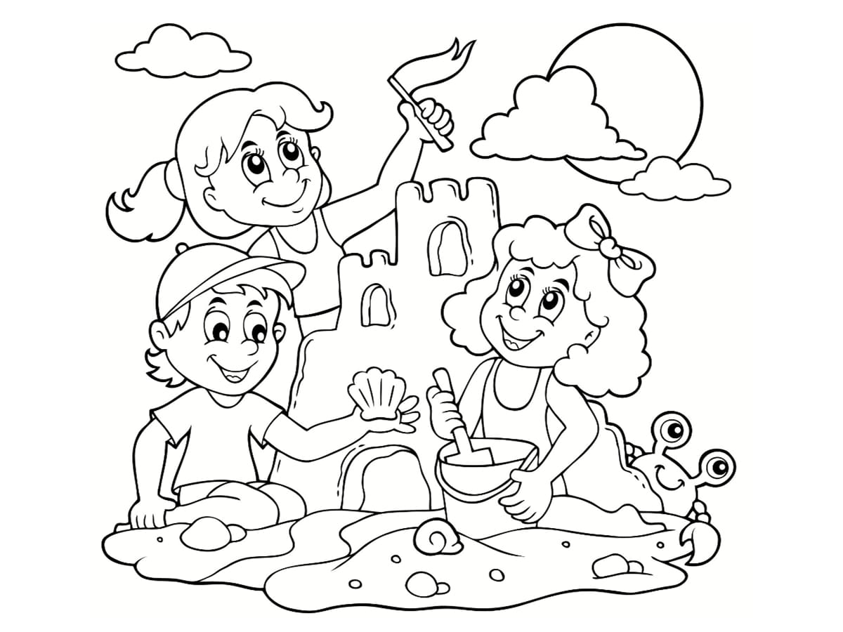 Coloriage château de sable  des dessins à imprimer gratuitement