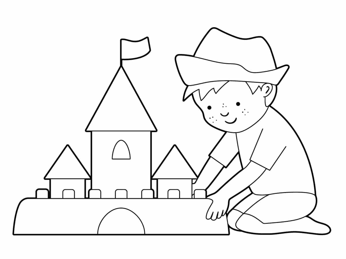 Coloriage château de sable  des dessins à imprimer gratuitement