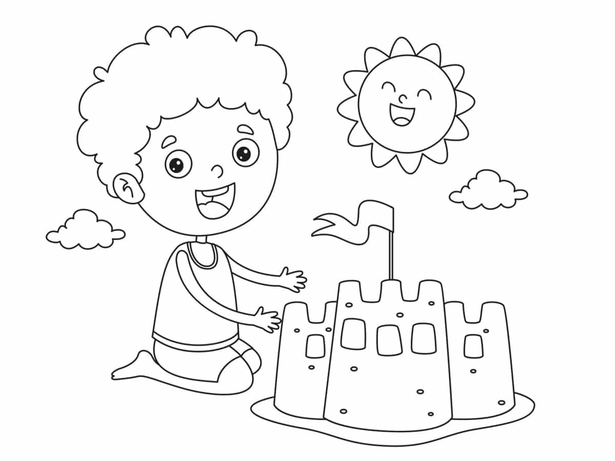 Coloriage château de sable  des dessins à imprimer gratuitement