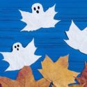 Bricolage Halloween avec des feuilles : des fantômes faciles