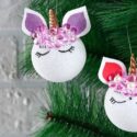 Fabriquer une boule de Noël licorne : bricolage facile