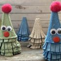 Bricolage de Noël avec une boîte d’œuf : le sapin rigolo