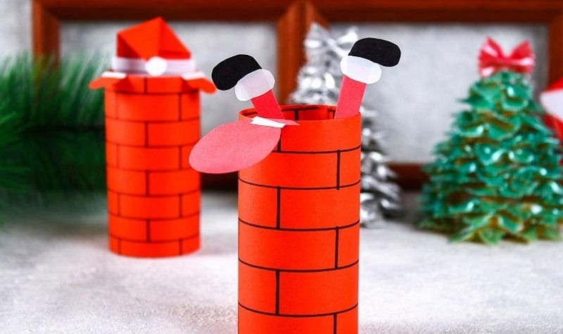 Bricolage de Noël avec des rouleaux de papier toilette