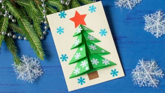 Carte sapin de Noël 3D : tutoriel facile avec photos