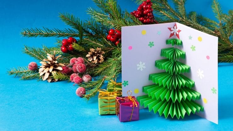 Carte sapin de Noël pop-up