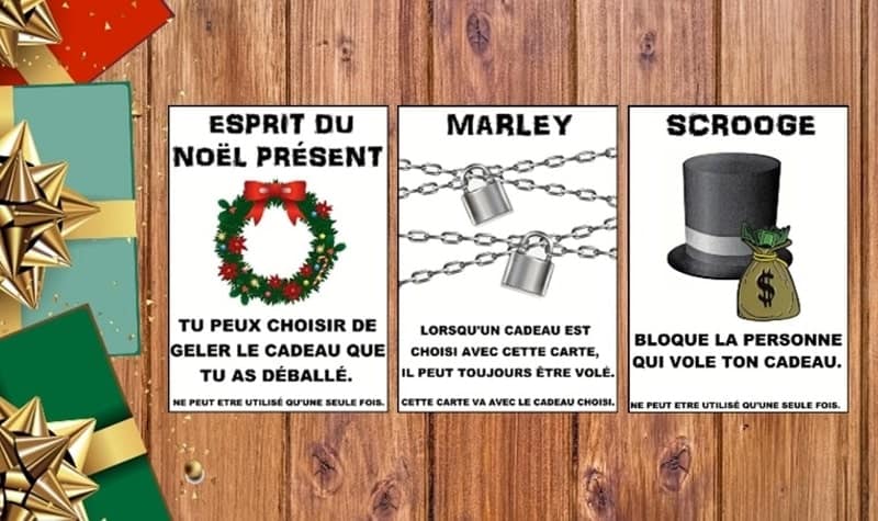 jeu de carte pour échanger des cadeaux