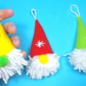 Lutin de Noël en laine à accrocher dans le sapin (ou ailleurs)