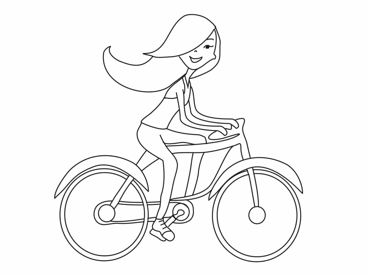 coloriage vélo fille