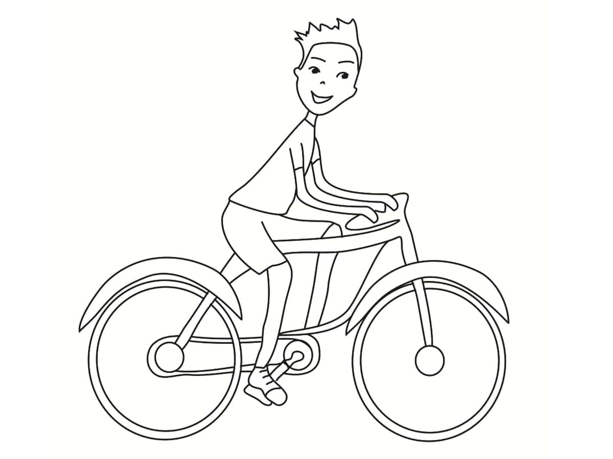 coloriage vélo garçon