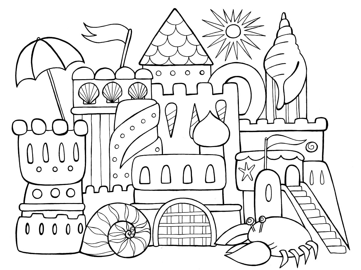 Coloriage château de sable  des dessins à imprimer gratuitement