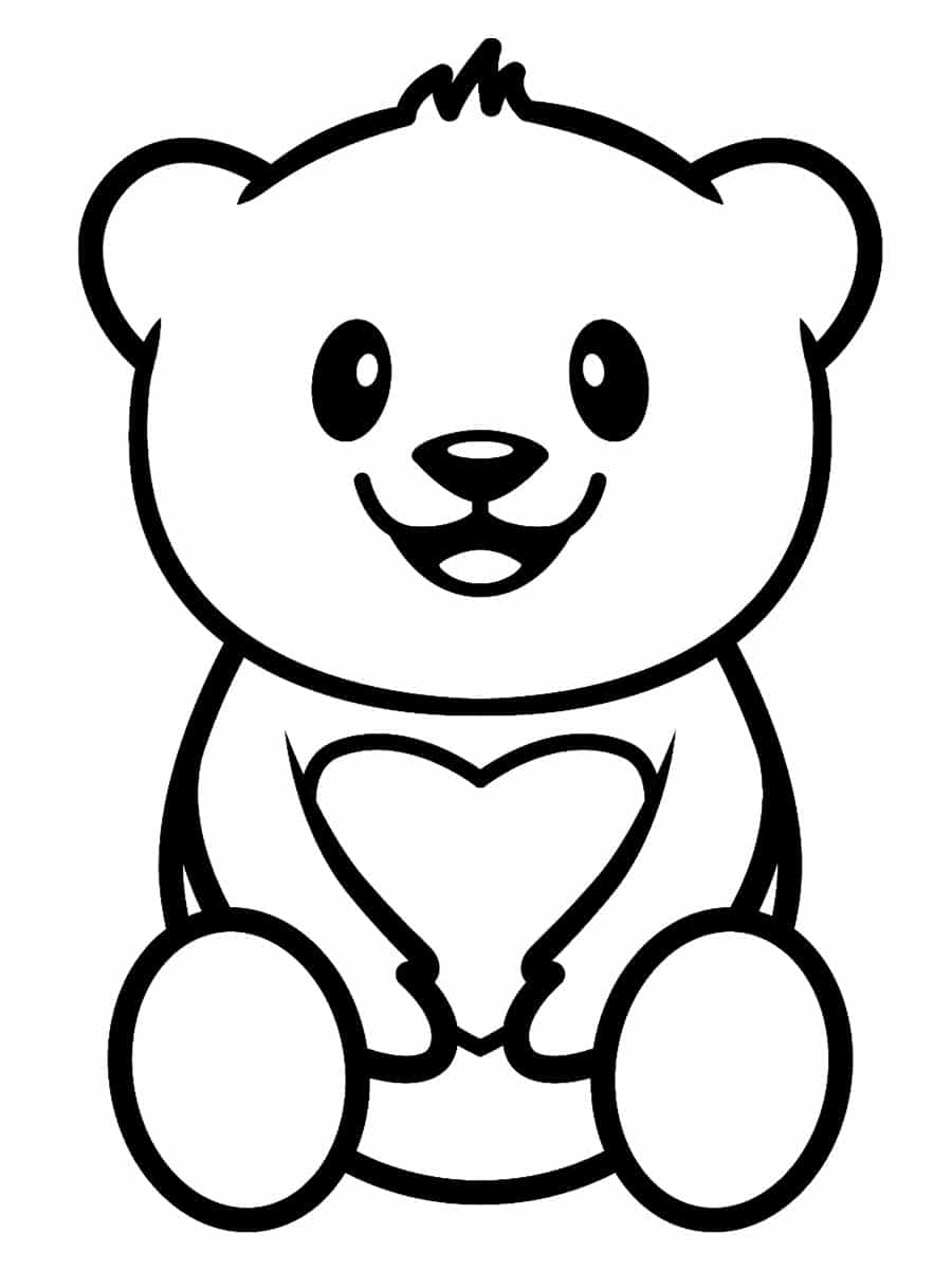 Coloriage d'un gros ours en peluche