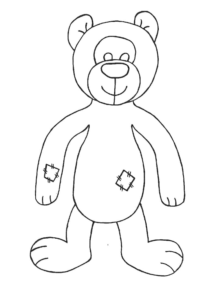 Coloriage d'un gros ours en peluche