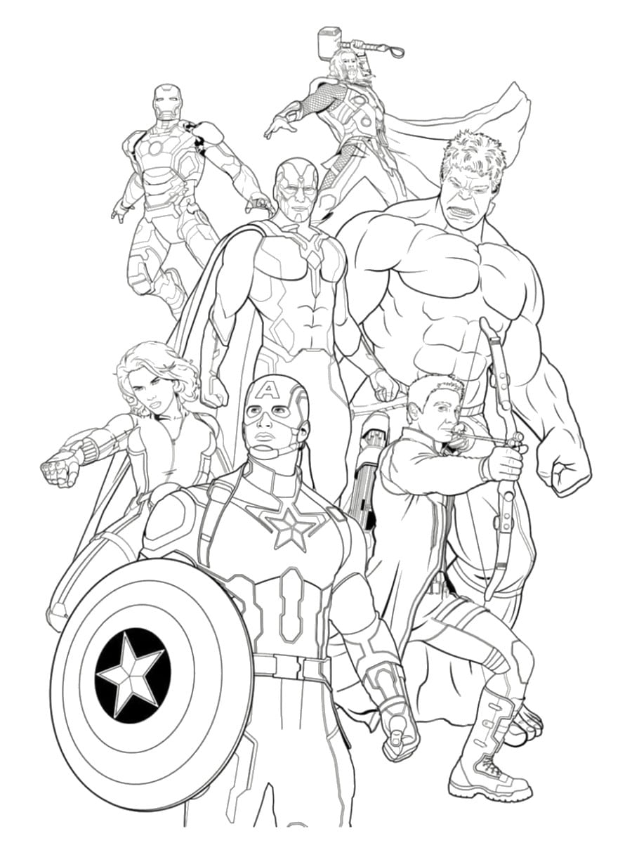 Coloriages Avengers - Feuilles imprimables gratuites pour les enfants