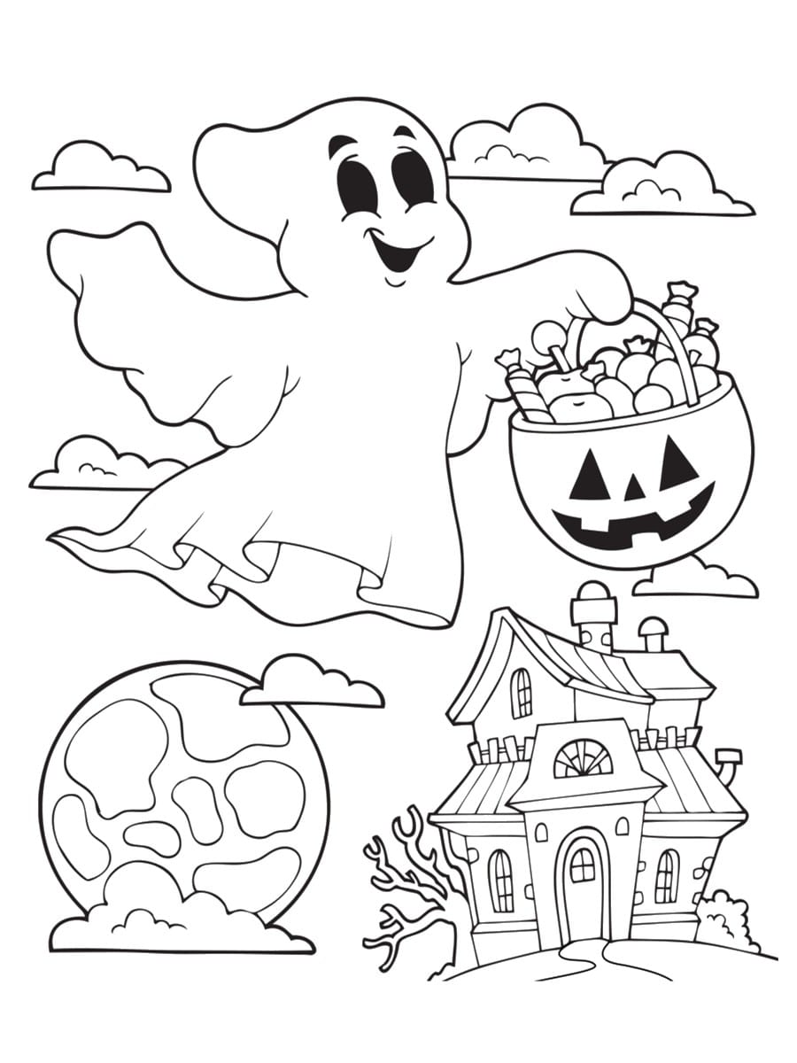 coloriage fantôme halloween
