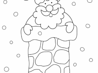 coloriage Père-Noël cheminée