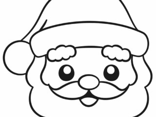 coloriage tête de Père-Noël facile