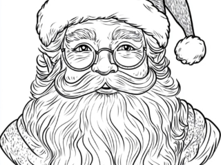 coloriage tête de Père-Noël