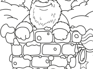 coloriage Père-Noël cheminée