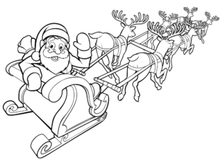 coloriage Père-Noël traineau