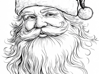 tête de Père Noël à colorier