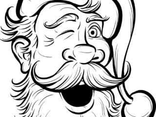 coloriage tête de Père-Noël