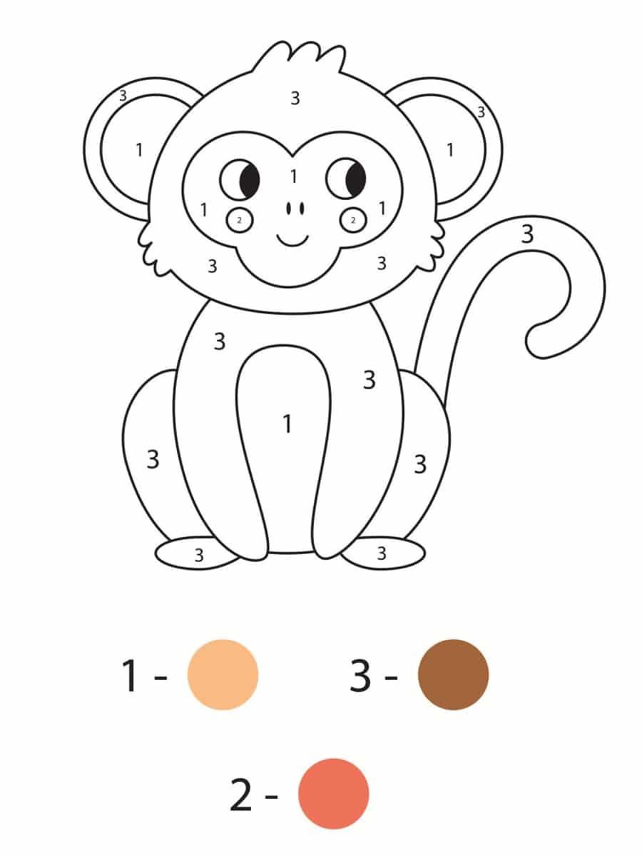 coloriage singe numero