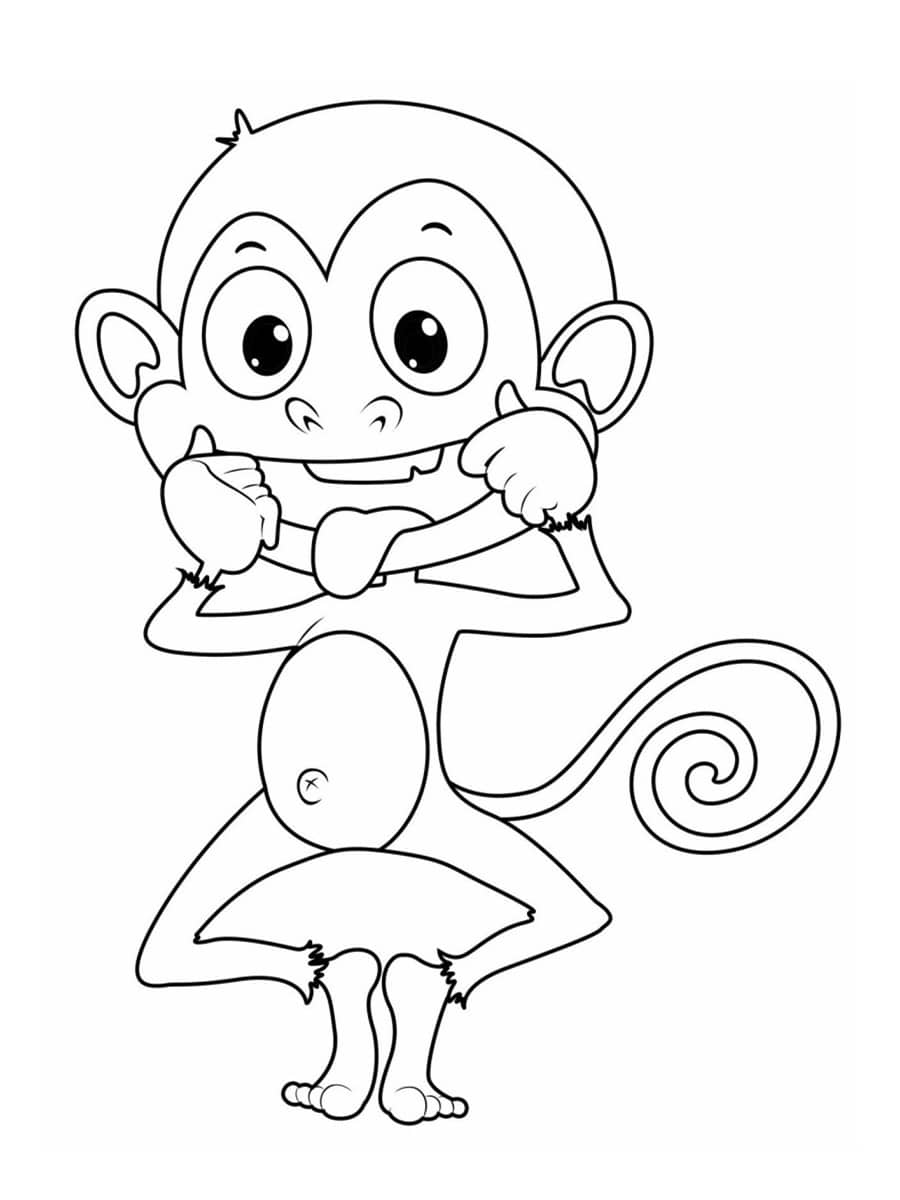 dessin singe qui tire la langue