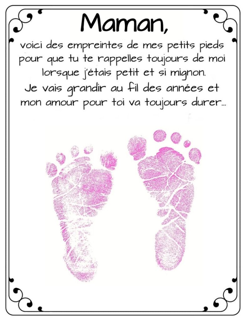 Poème et empreinte de pied pour papa