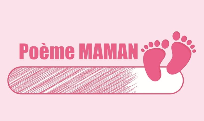 Poème et empreinte de pied pour maman