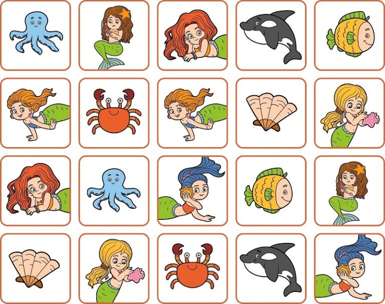 Jeu de memory sur le thème de la mer : 3 modèles à imprimer gratuitement