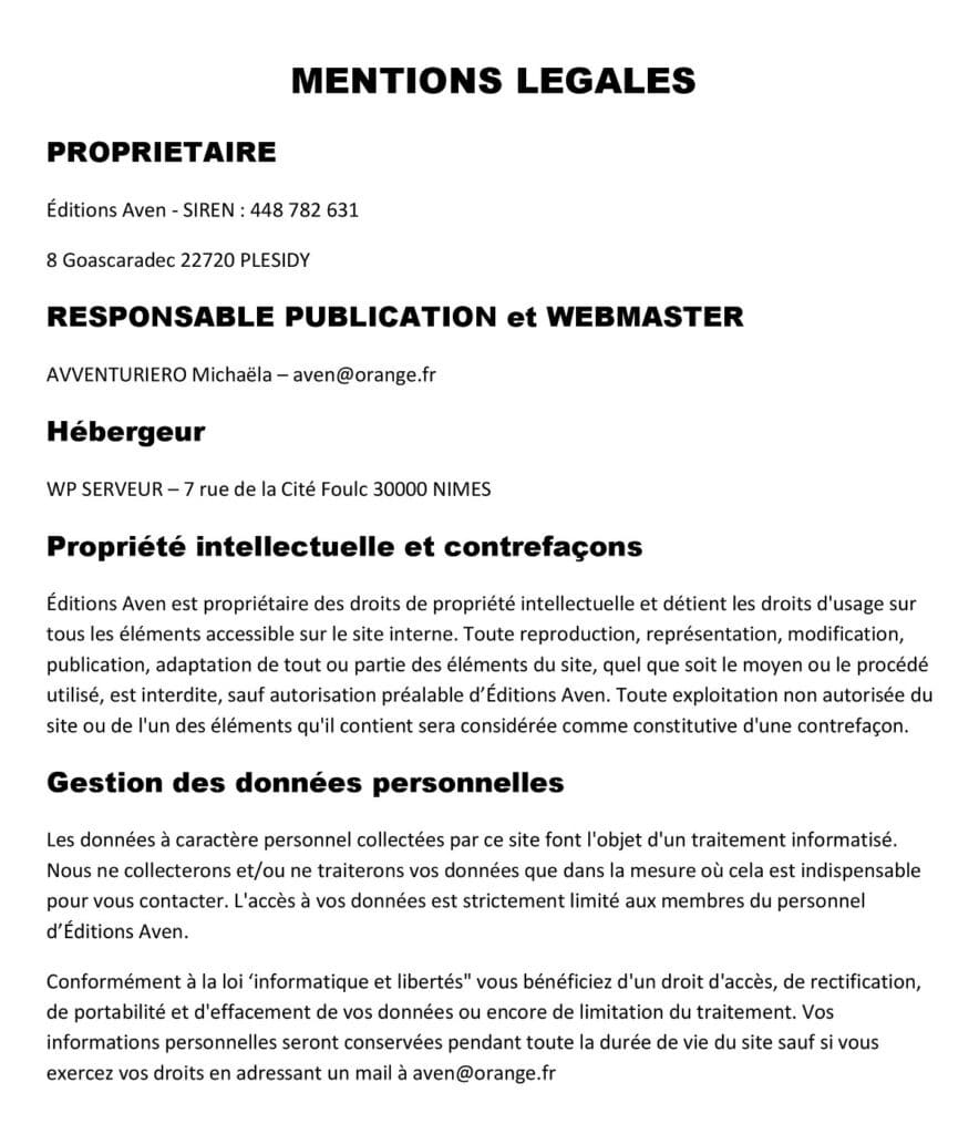 MENTIONS LEGALES JEUX ET COMPAGNIE SITE
