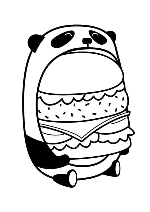 dessin panda burger