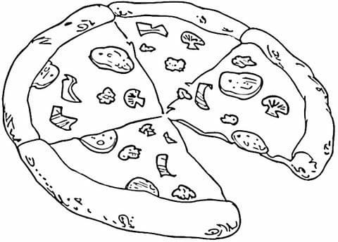 coloriage pizza