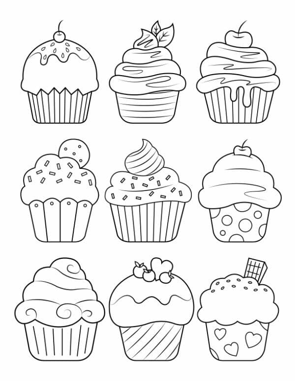 coloriage cupcakes