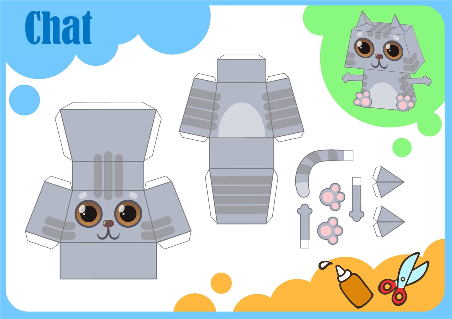 paper toys facile chat