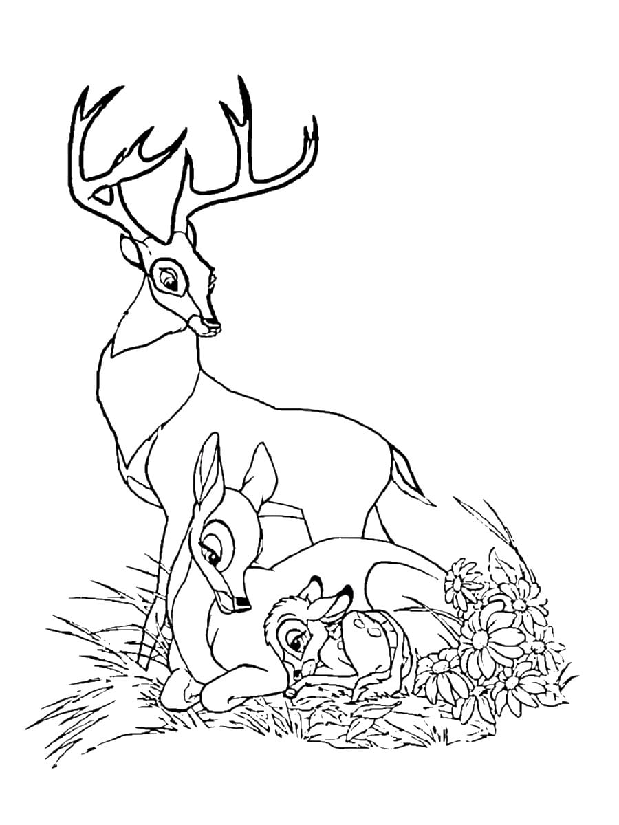 dessin famille bambi