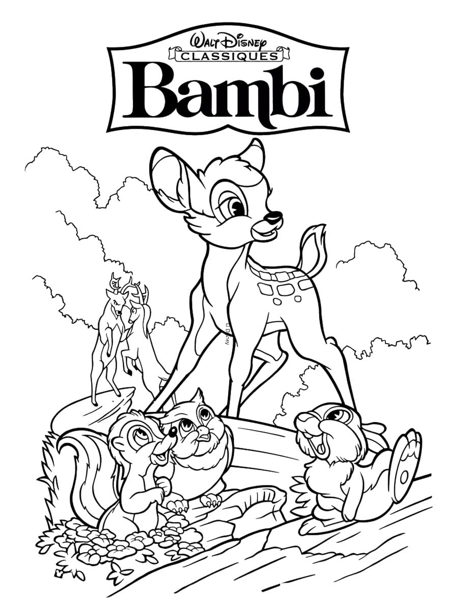 affiche bambi à colorier