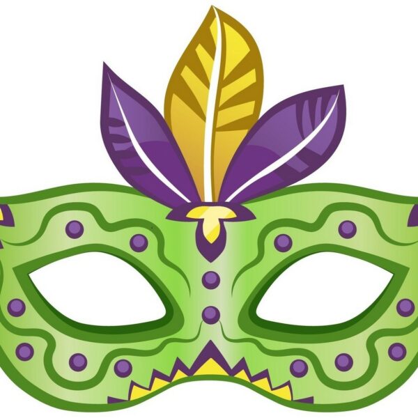 masque de carnaval vert