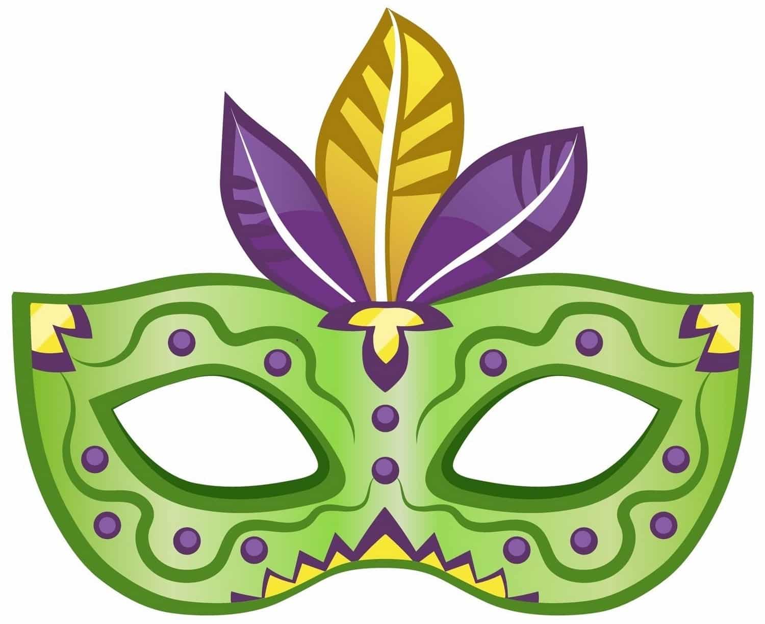 masque de carnaval vert