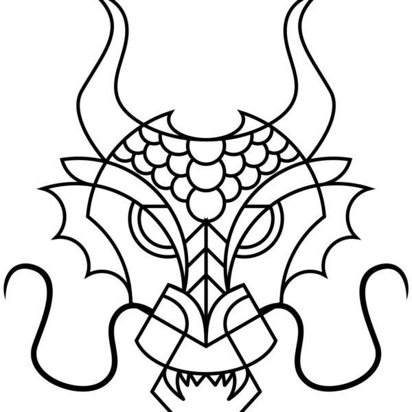 masque de dragon à colorier