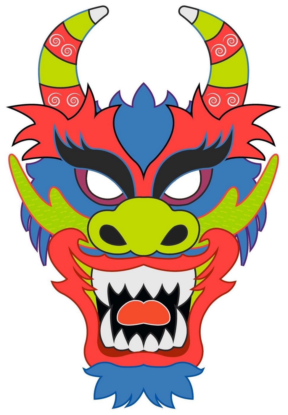 masque de dragon coloré