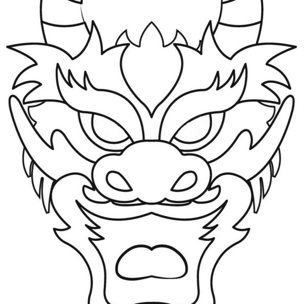 masque de dragon à colorier